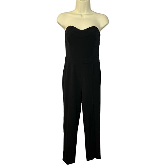 LPA Black Sweetheart Neckline Jumpsuit Elegant Preppy Black Women's M - Picture 2 of 12